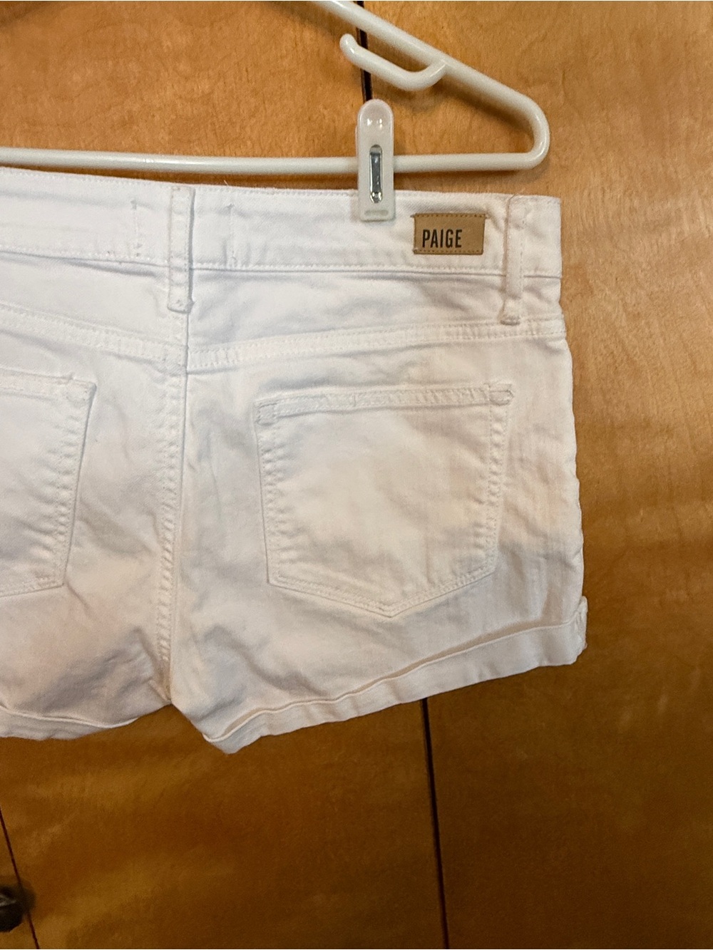 EUC - PAIGE White Denim Cuffed Shorts size 27 - Picture 5 of 10